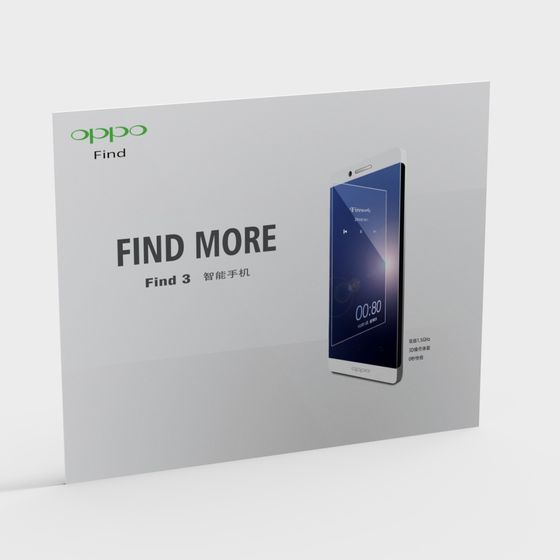 OPPO Find 3 Smartphone 3D Model