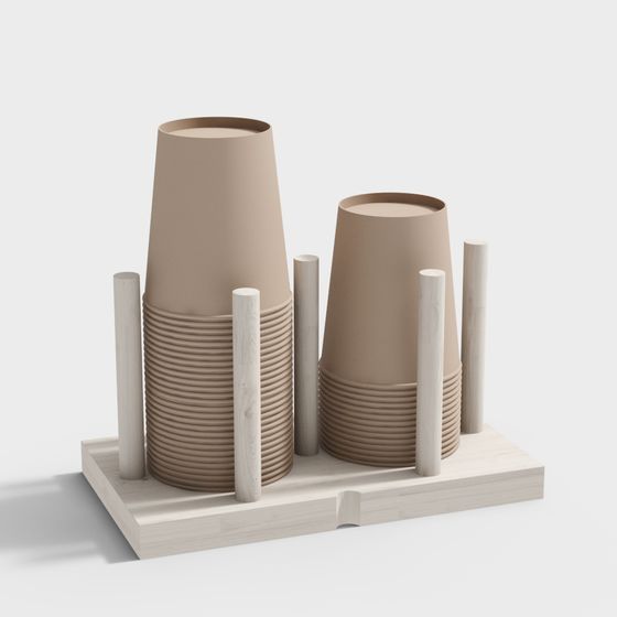 Stylish Paper Cup Holder 3D model