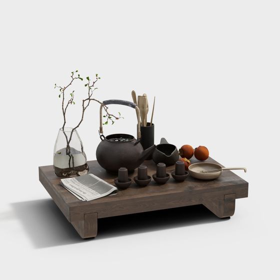 Traditional Eastern Tea Set 3D model