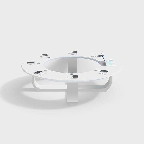 Modern Low-Poly Round Conference Table 3D model