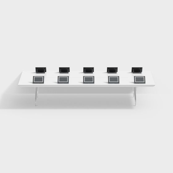 Stylish Conference Table and Monitor 3D model for Creative Spaces