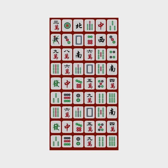 Intricate Low-Polygon Mahjong Tiles 3D Model