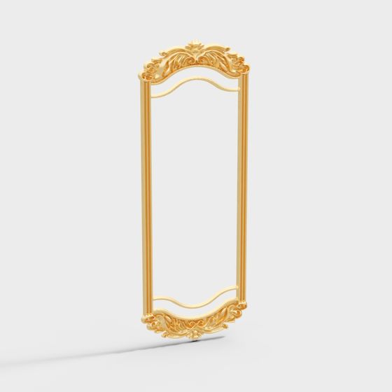 Elegant Vintage Golden Frame 3D model