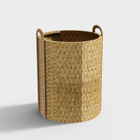 Natural Woven Basket 3D model