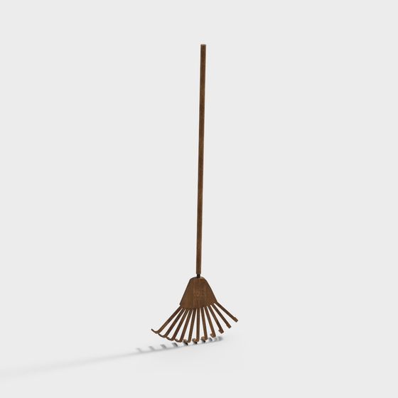 Classic Garden Rake 3D model for Vintage Aesthetics