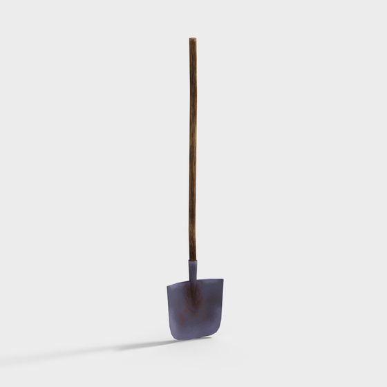 Vintage Shovel Low-Poly 3D model