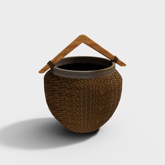 Low Poly Woven Basket 3D model