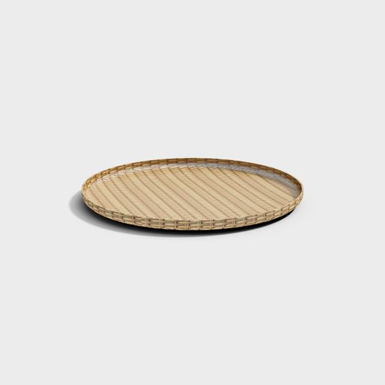 Elegant Bamboo Woven Tray 3D model