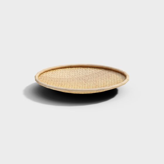 Charming Bamboo Woven Tray 3D model for Creative Projects