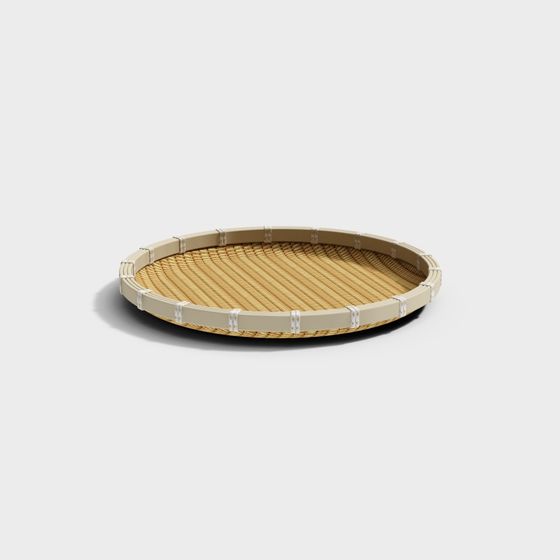 Elegant Bamboo Woven Basket 3D model