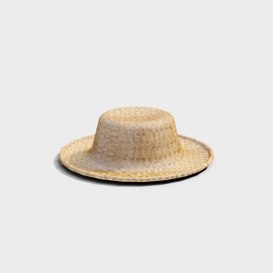 Low Poly Straw Hat 3D model