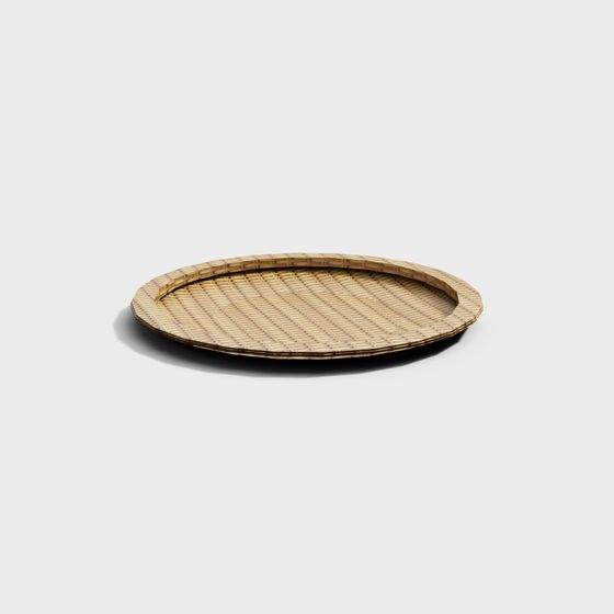 Elegant Bamboo Woven Tray 3D model