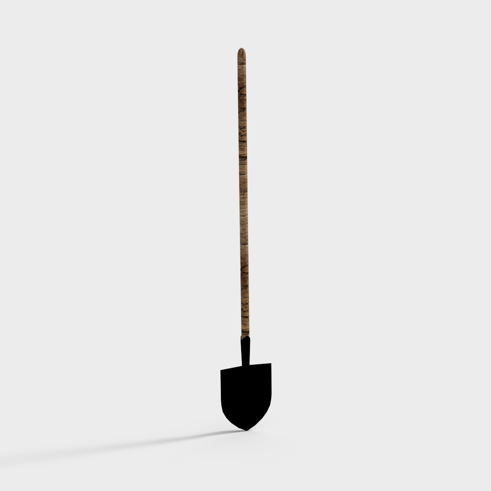 Rustic Low-Poly Shovel 3D model
