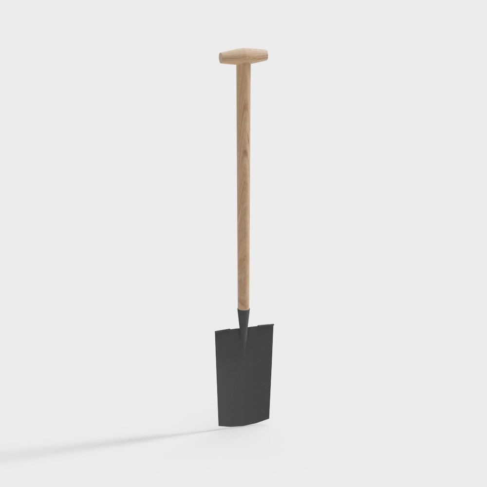Elegant Low-Polygon 3D Shovel Model