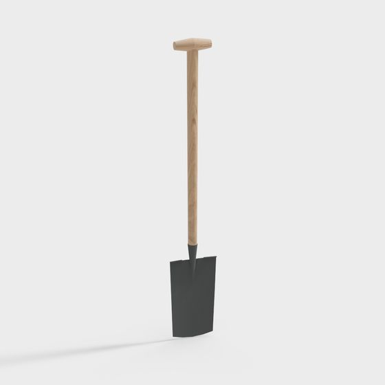 Elegant Low-Polygon 3D Shovel Model