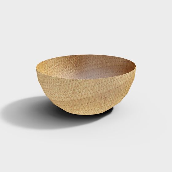 Handwoven Basket 3D model with Low Poly Design