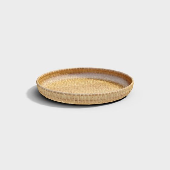 Elegant Bamboo Woven Tray 3D model
