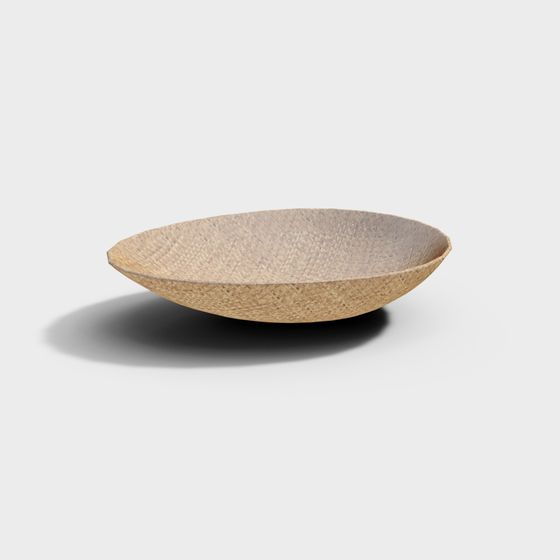 Handwoven Natural Grass Bowl 3D Model