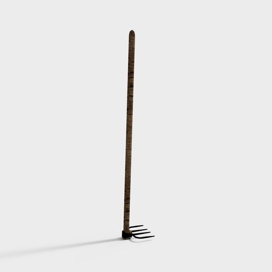 Rustic Wooden Fork 3D model