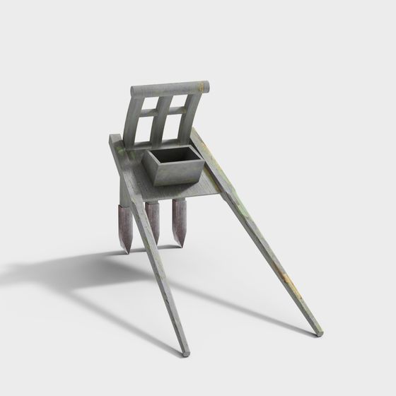 Low-Poly High Stool 3D model in Industrial Style
