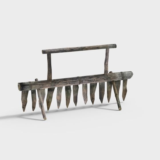 Classic Wooden Rake 3D model for Artistic Use