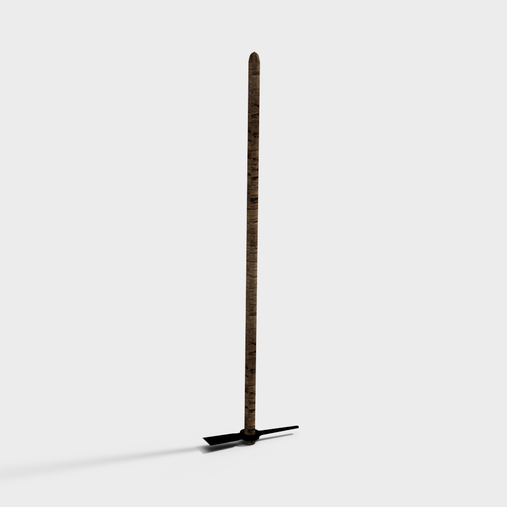 Rustic Tree Stump Axe 3D Model