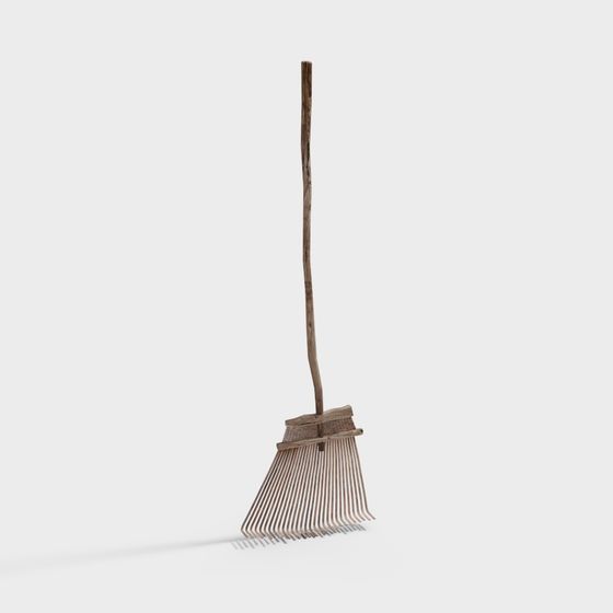 Rustic Wooden Rake 3D model