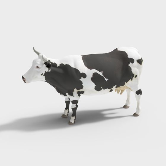 Realistic Low-Poly Cow 3D Model