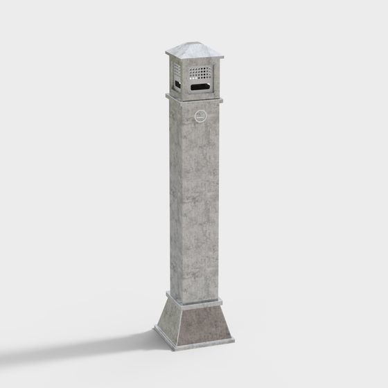 Contemporary Ashtray 3D Model for Urban Spaces