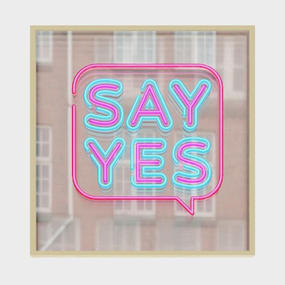 Say Yes Neon Light 3D model for Creative Projects