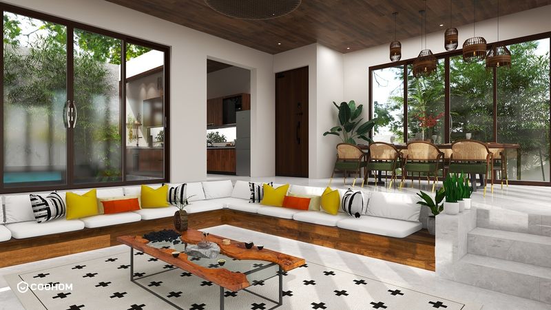 Modern Living Room with Natural Touches