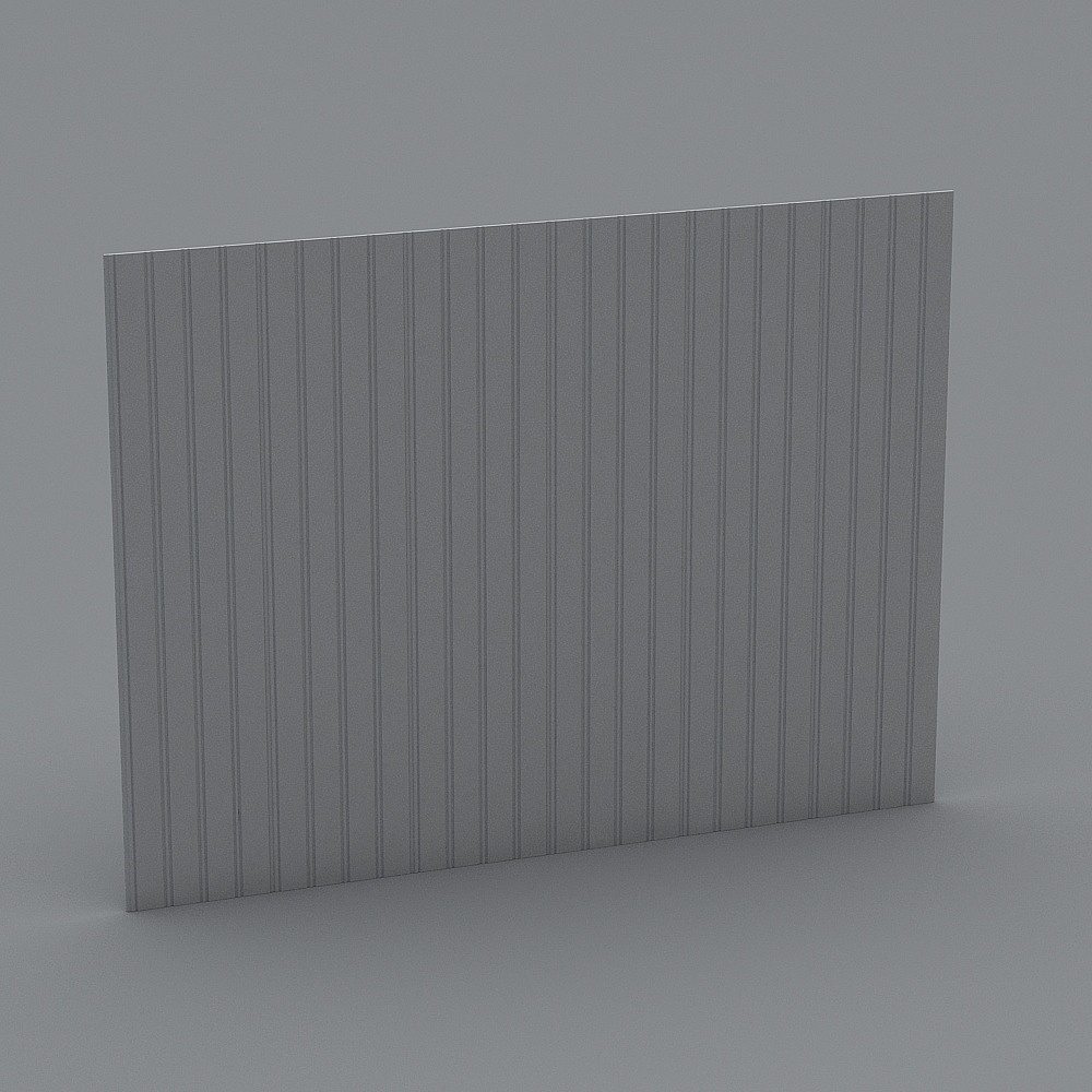 Modern Metallic Striped Panel Low-Poly 3D model