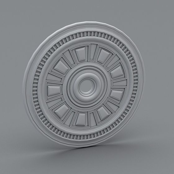 Elegant Low-Polygon Ceiling Decoration 3D model