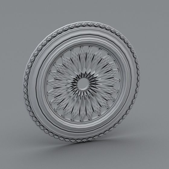 Vintage Starburst Low-Polygon Ceiling Decoration 3D model