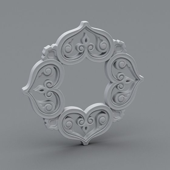 Baroque Style Decorative Wall Ornament 3D Model