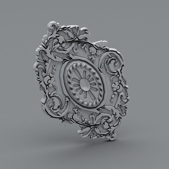 Vintage Floral Medallion 3D model