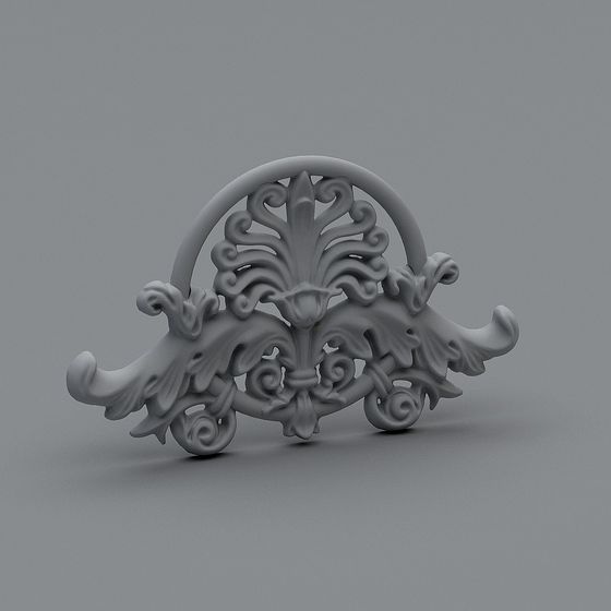 Victorian Scrollwork Low Poly High Detail 3D Model