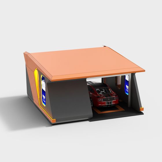 Modern Garage 3D Model for Futuristic Cities