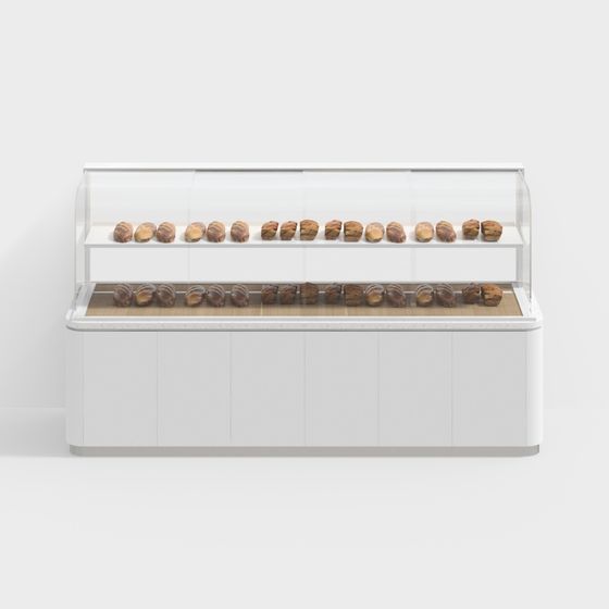 Minimalist Bread Display Cabinet 3D model