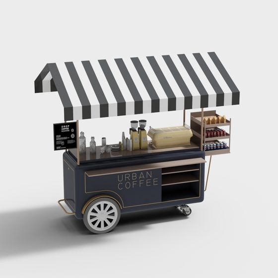 Urban Coffee Cart 3D model