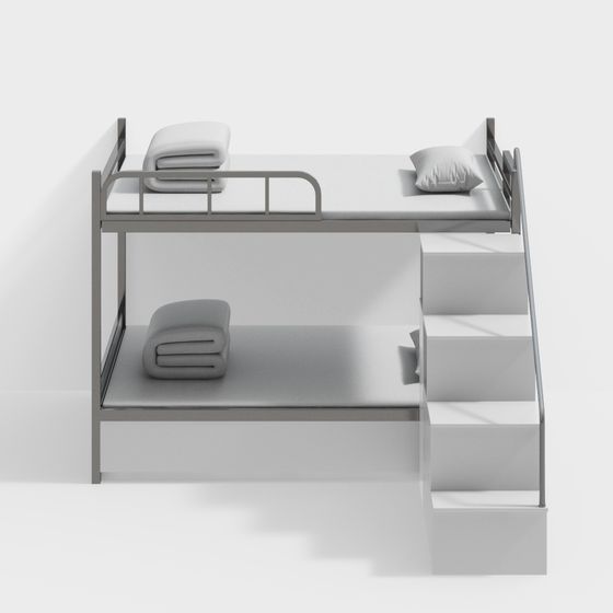 Modern Minimalist Bunk Bed 3D model