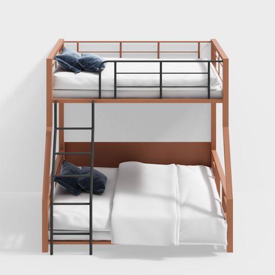 Stylish Bunk Bed 3D model for Modern Bedrooms