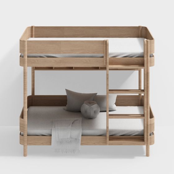 Cozy Bunk Bed 3D model