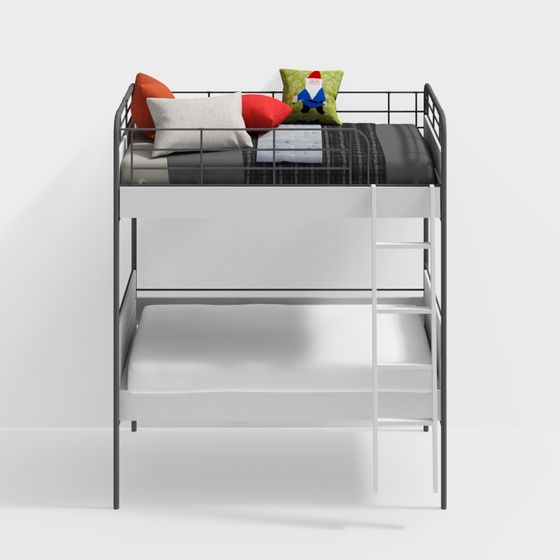 Elegant Modern Bunk Bed 3D model for Stylish Bedrooms
