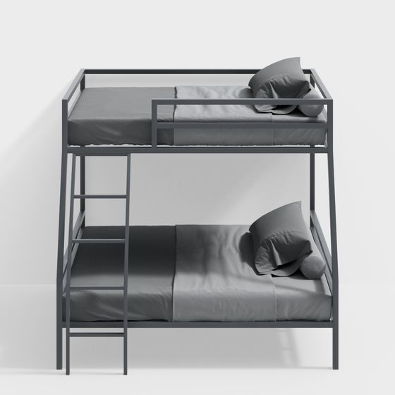 Stylish Bunk Bed 3D model for Modern Interiors