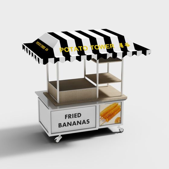 Fried Banana Cart 3D model