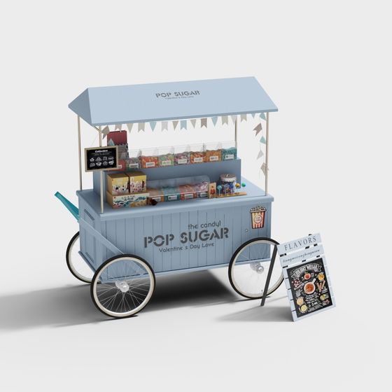 Pop Sugar Candy Cart 3D model