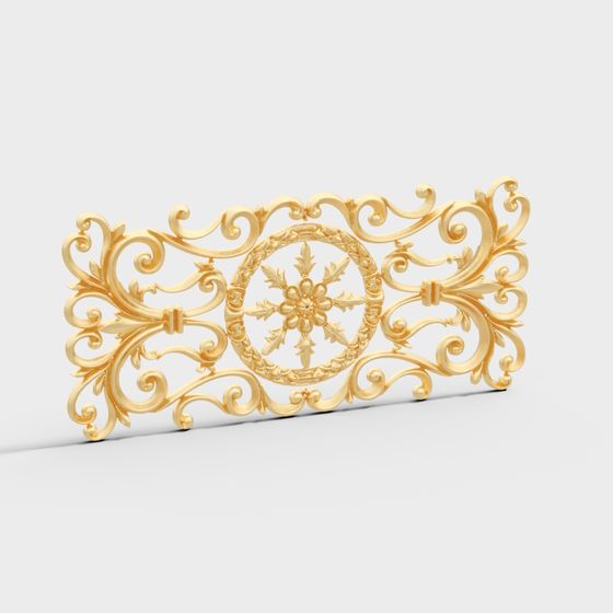 Elegant Floral Wall Relief 3D model