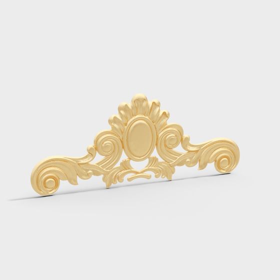 Vintage Baroque Wall Relief 3D model