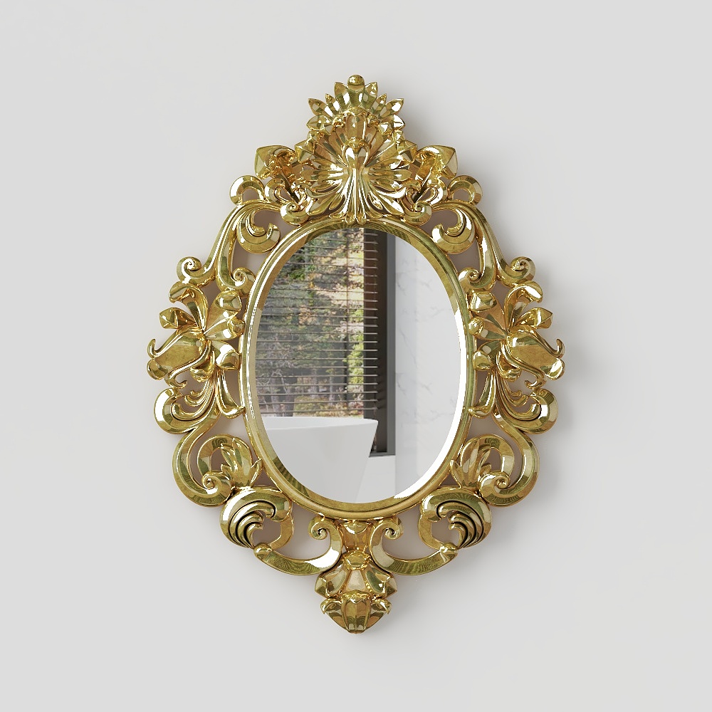 miroir mural à motif de décoration baroque rococo